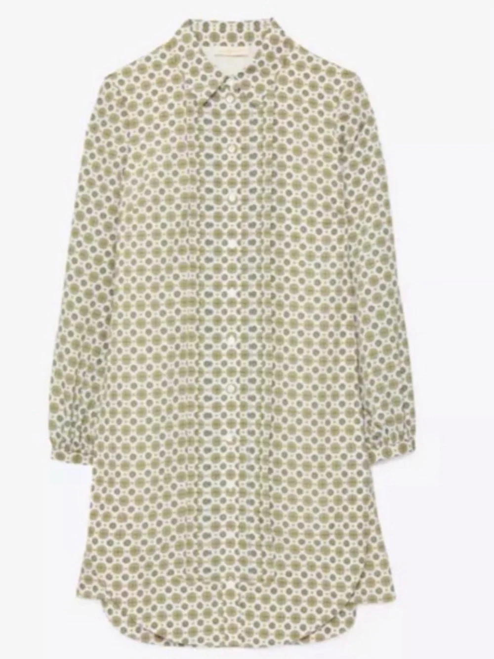 Tory Burch Cora Crepe de Chine Mini Shirt Dress